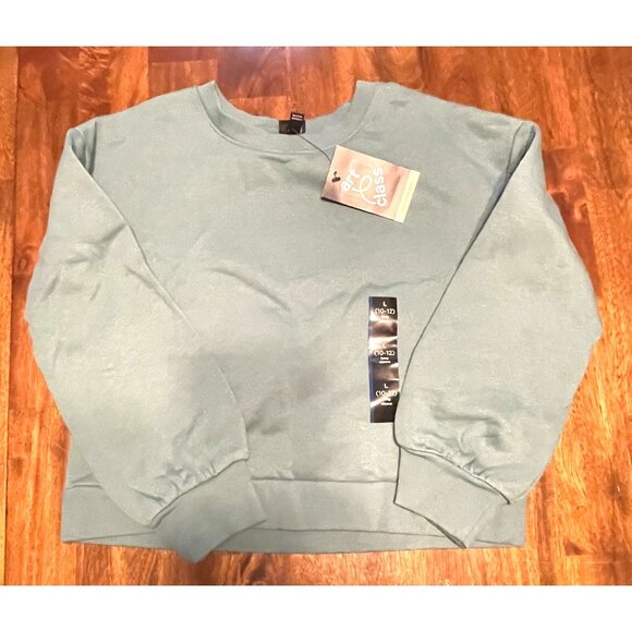 Art Class Sweater Unisex Kids Large Crew Neck Long Sleeve Size 10-12 Duck Green - Picture 1 of 14